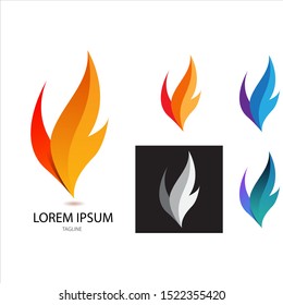 Fire Flame Icon Flat Pictogram Template. Illustration Symbol. - Vector eps 10