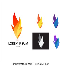 Fire Flame Icon Flat Pictogram Template. Illustration Symbol. - Vector eps 10