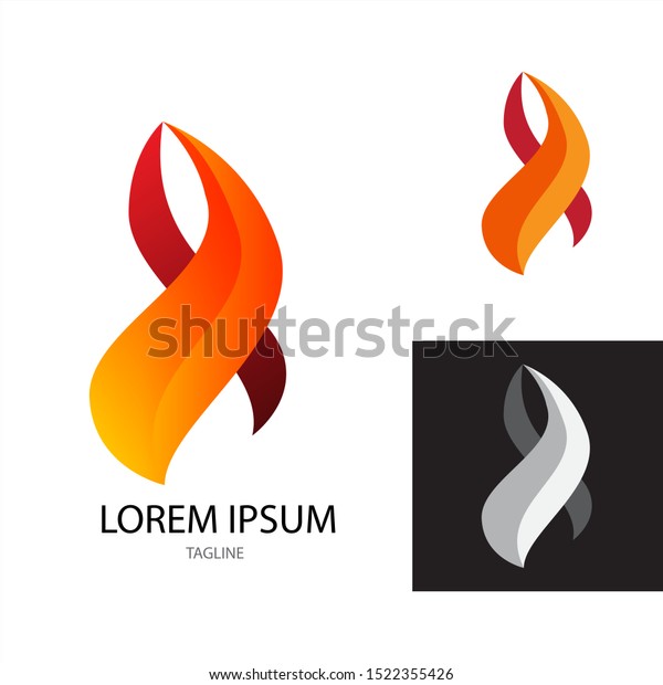 Fire Flame Icon Flat Pictogram Template.\
Illustration Symbol. - Vector eps\
10