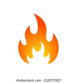 Feuerflammsymbol. Farbverlauf-Feuersymbol. Warnzeichen. Vektorgrafik einzeln auf weißem Hintergrund.