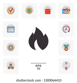Fire, flame icon. Graphic elements for your design
