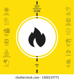 Fire, flame icon. Graphic elements for your design