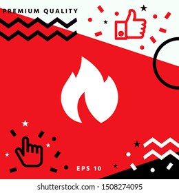Fire, flame icon. Graphic elements for your design