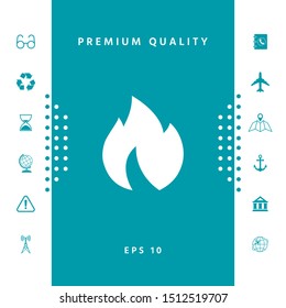 Fire, flame icon. Graphic elements for your design