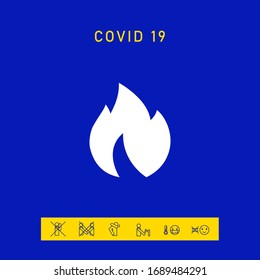 Fire, flame icon. Graphic elements for your design