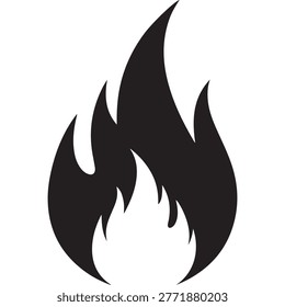 Fire flame icon for heat combustion and energy related concepts