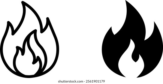 "Fire Flame Icon – Heat and Energy Concept Illustration"