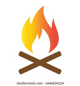 Icono de llama de fuego. Signo vectorial de llamas calientes de fuego aislado en fondo blanco