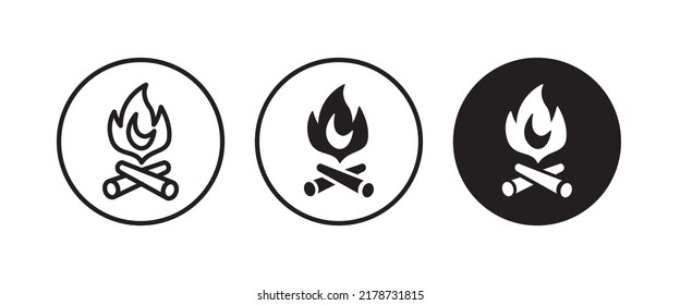 Vector de icono de llama de fuego, signo, símbolo, logotipo, ilustración, trazo editable, estilo de diseño plano aislado en línea blanca