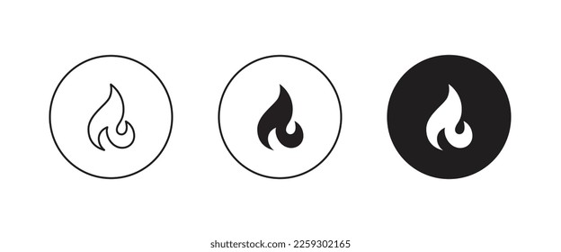 Fire flame icon Hot, oil, gas and energy icon vector, sign, symbol, logo, illustration, editable stroke, flat design style isolated on white linear