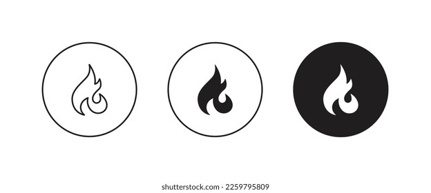 Fire flame icon Hot, oil, gas and energy icon vector, sign, symbol, logo, illustration, editable stroke, flat design style isolated on white linear