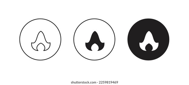 Fire flame icon Hot, oil, gas and energy icon vector, sign, symbol, logo, illustration, editable stroke, flat design style isolated on white linear