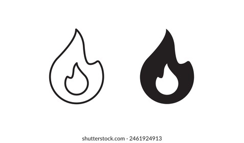 Fire flame icon Hot, oil, gas and energy icon vector, sign, symbol, logo, illustration, editable stroke, flat design style isolated on white linear