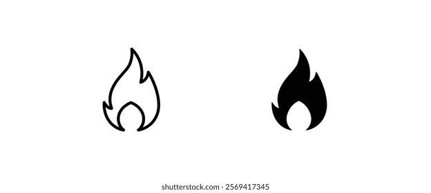 Fire flame icon Hot, oil, gas and energy icon vector, sign, symbol, logo, illustration, editable stroke, flat design style isolated on white linear