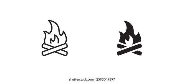 Fire flame icon Hot, oil, gas and energy icon vector, sign, symbol, logo, illustration, editable stroke, flat design style isolated on white linear