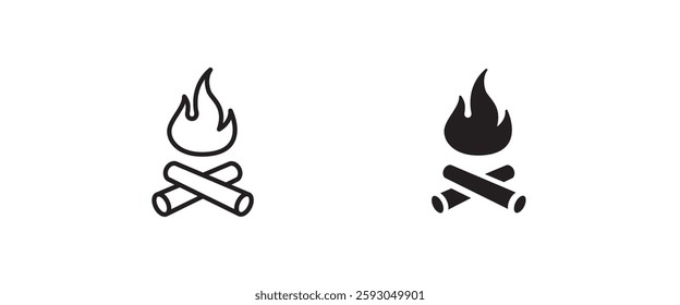 Fire flame icon Hot, oil, gas and energy icon vector, sign, symbol, logo, illustration, editable stroke, flat design style isolated on white linear