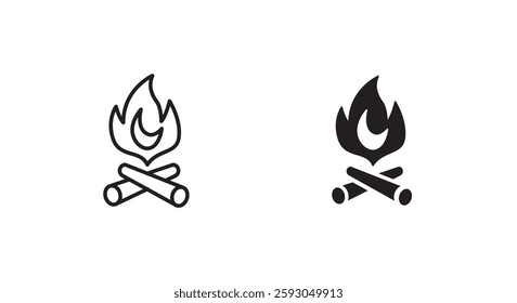 Fire flame icon Hot, oil, gas and energy icon vector, sign, symbol, logo, illustration, editable stroke, flat design style isolated on white linear