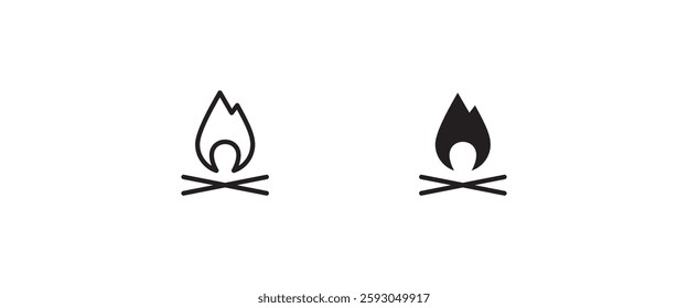 Fire flame icon Hot, oil, gas and energy icon vector, sign, symbol, logo, illustration, editable stroke, flat design style isolated on white linear