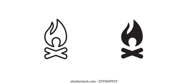Fire flame icon Hot, oil, gas and energy icon vector, sign, symbol, logo, illustration, editable stroke, flat design style isolated on white linear