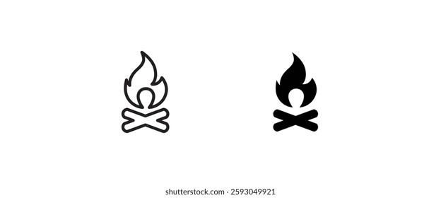 Fire flame icon Hot, oil, gas and energy icon vector, sign, symbol, logo, illustration, editable stroke, flat design style isolated on white linear