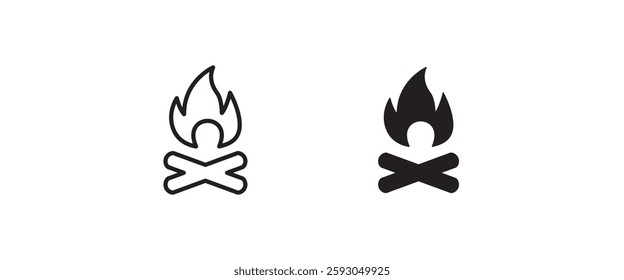 Fire flame icon Hot, oil, gas and energy icon vector, sign, symbol, logo, illustration, editable stroke, flat design style isolated on white linear