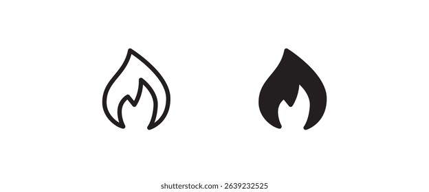Fire flame icon Hot, oil, gas and energy icon vector, sign, symbol, logo, illustration, editable stroke, flat design style isolated on white linear