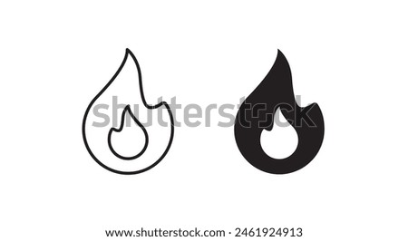 Fire flame icon Hot, oil, gas and energy icon vector, sign, symbol, logo, illustration, editable stroke, flat design style isolated on white linear