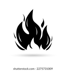 Fuego, icono de llama. Signo o símbolo caliente. Ilustración vectorial.