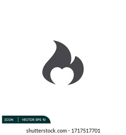 Fire Flame Icon Illustration Ignite Burning Love Symbol Design Element Logo Template Vector Eps 10