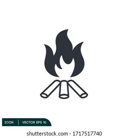 fire flame icon illustration ignite symbol design element logo template vector eps 10