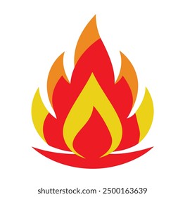 Fire flame icon. Isolated bonfire sign, emoticon flame symbol and logo vector illustration