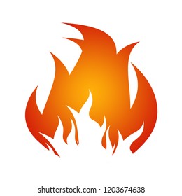 Fire flame icon, isolated on white background, vector illustration