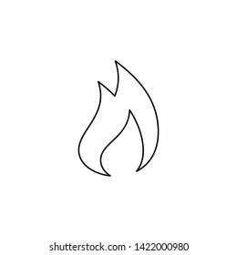 Fire flame icon. Flame isolated on white background. Fire flame silhouette. Simple icon.