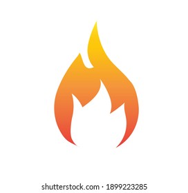 Fire Flame Icon Isolated On White Background. Hot Flame Energy. Vector Illustration