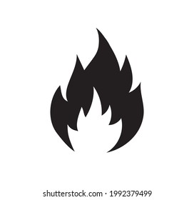 Feuerflammensymbol einzeln auf weißem Hintergrund. Heiße Flammenenergie. Vektorgrafik