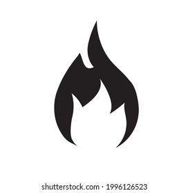 Fire flame icon isolated on white background. Hot flame energy. Vector illustration
