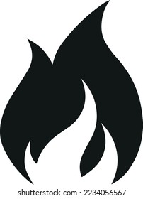 Fire flame icon isolated on white background. Hot flame energy. Vector illustration