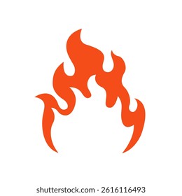 Fire flame icon isolated on white background.