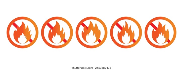 Ícone de chama de fogo isolado no fundo branco. Definir Símbolo de Fogo. Ícones de incêndio  