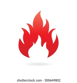 Fire or flame icon isolated on white background. Vector illustration.
