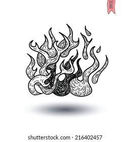 Fire Flame Icon Isolated . Vector illustration.