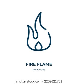 Fire flame icon. Linear vector illustration from poi nature collection. Outline fire flame icon vector. Thin line symbol for use on web and mobile apps, logo, print media.