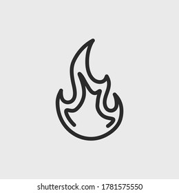 Fire flame icon. Fire flame icon, logo, badge. Simple line icon of Fire isolated on white background. Vector illustration