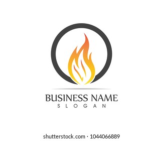 Fire flame icon logo design concept