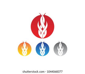 Fire flame icon logo design concept