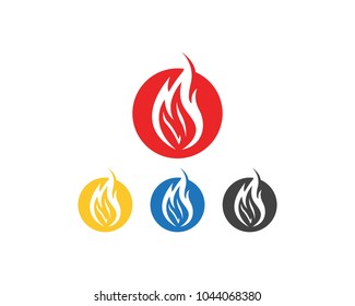 Fire flame icon logo design concept