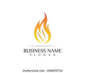 Fire flame icon logo design concept