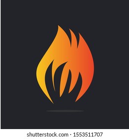 Fire Flame icon Logo design vector template