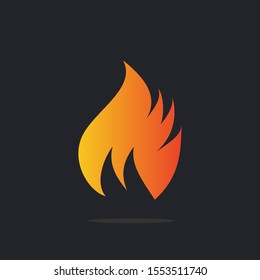 Fire Flame icon Logo design vector template