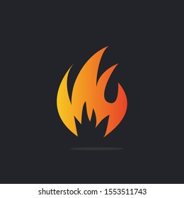 Fire Flame icon Logo design vector template